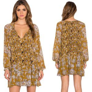 Free People Lucky Loosie Yellow Floral Swing Dress